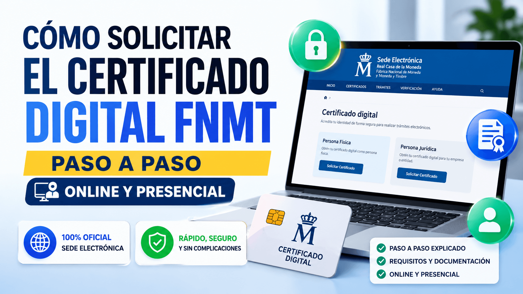 Solicitar certificado digital FNMT paso a paso online y presencial