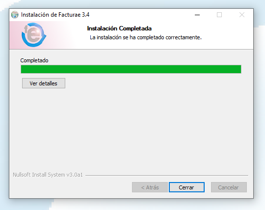 instalacion completada de facturae